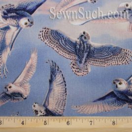 Silent Flight Blue Owls in Flight - Quilting Treasures (23596-B)