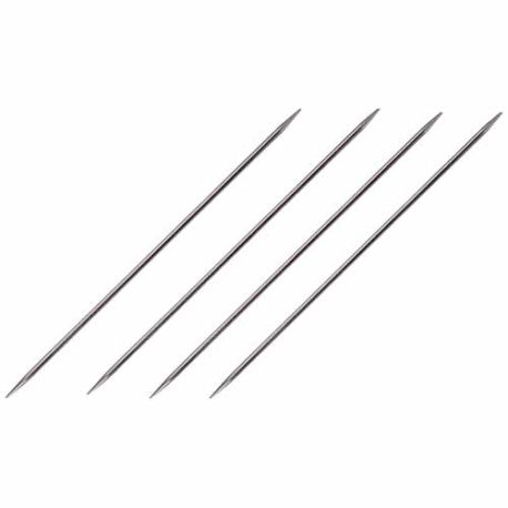 Susan Bates 7-Inch Silvalume Double Point Knitting Needle, 3.75mm, Steel Grey, 4 Per Package (11107)