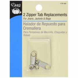 Dritz Zipper Tab Replacement 2/Pkg Nickel (170-65)