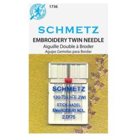 Schmetz Embroidery Twin Needle SZ 2.0/75 (1736 H)