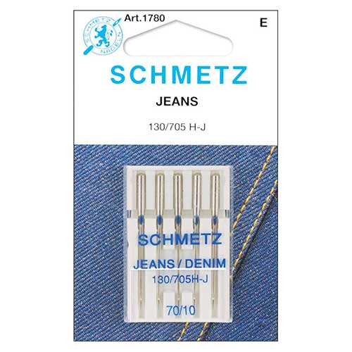Schmetz 1780 Jeans Denim Needles, size 70/10 - 5 count - Picking Daisies