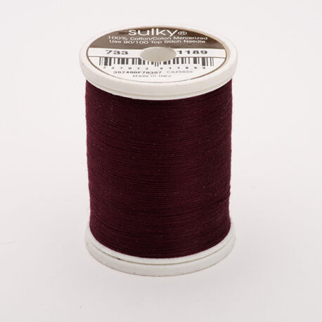 Premium Sulky 30wt Cotton Thread 500 YDS (Dk. Chestnut 733-1189)