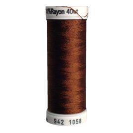 Premium Sulky 40wt Rayon Thread 250 YDS (Tawny Brown 942-1058)