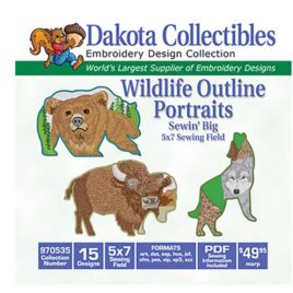 Dakota Collectibles Sewin' Big Wildlife Outline Portraits (970535)
