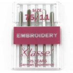 Klassé Embroidery Needles Size 75/11 (A6-18075)
