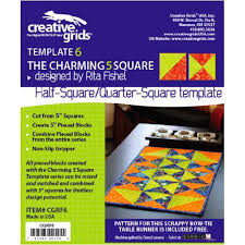 Creative Grids The Charming 5 Square Half-Square/Quarter Square Template (Template 6)