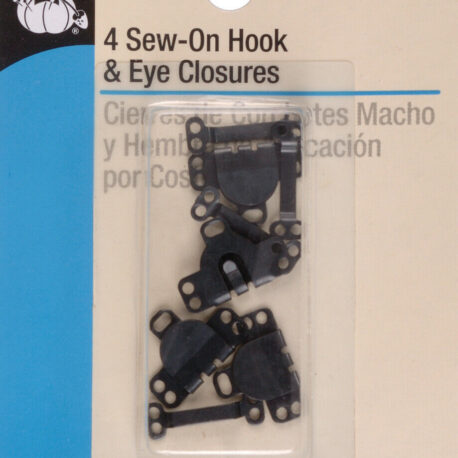 Dritz - 4 Sew-On Hook & Eye Closures - Black (93-1)