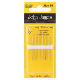 John James Sharps Easy Threading Calyx-eye Hand Needles-Size 4/8 (JJ11448)