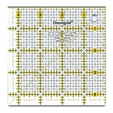 Omnigrid Ultimate Accuracy 4-1/2-Inch by 4-1/2-Inch Grid Ruler (R45G)