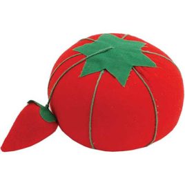 Small Tomato Pin Cushion with Strawberry Emery